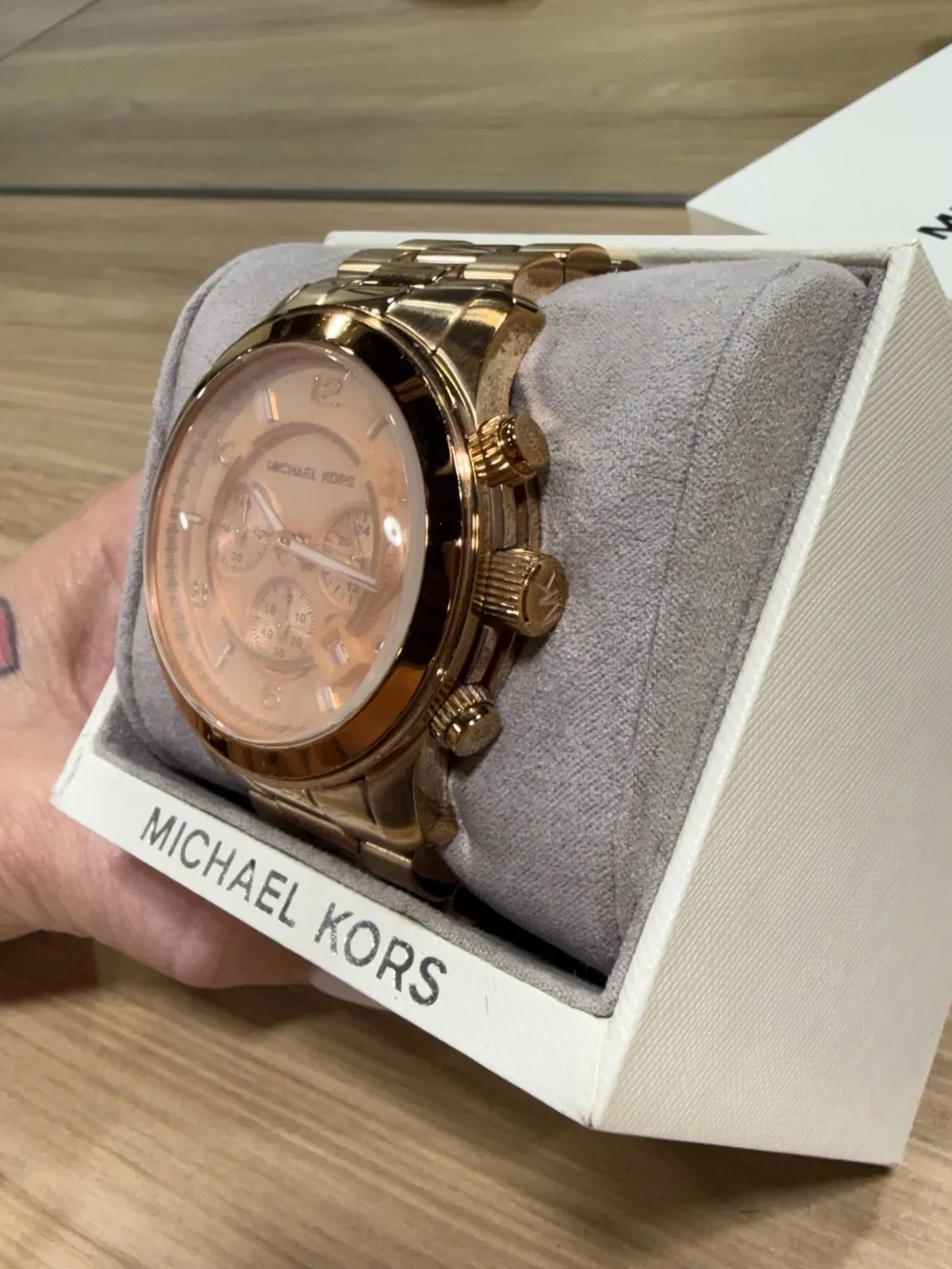 Michael Kors Oversized Rose Gold Chronograph Watch